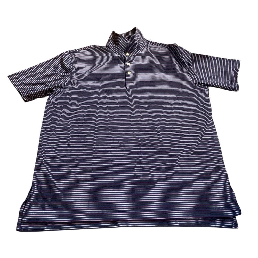 Peter Millar Summer Comfort Polo Shirt Men's XL Blue Pink Golf Performance